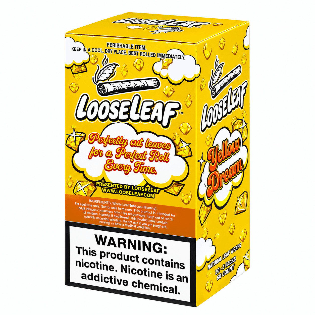 Loose Leaf Natural Wrap Yellow Dream, 20 packs of 2