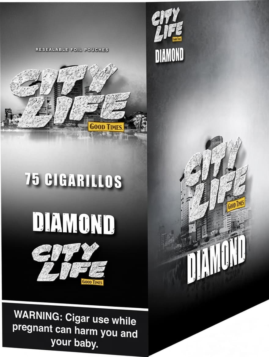 City Life Cigarillos Diamond (Non-Sweet) - 15 Packs of 5