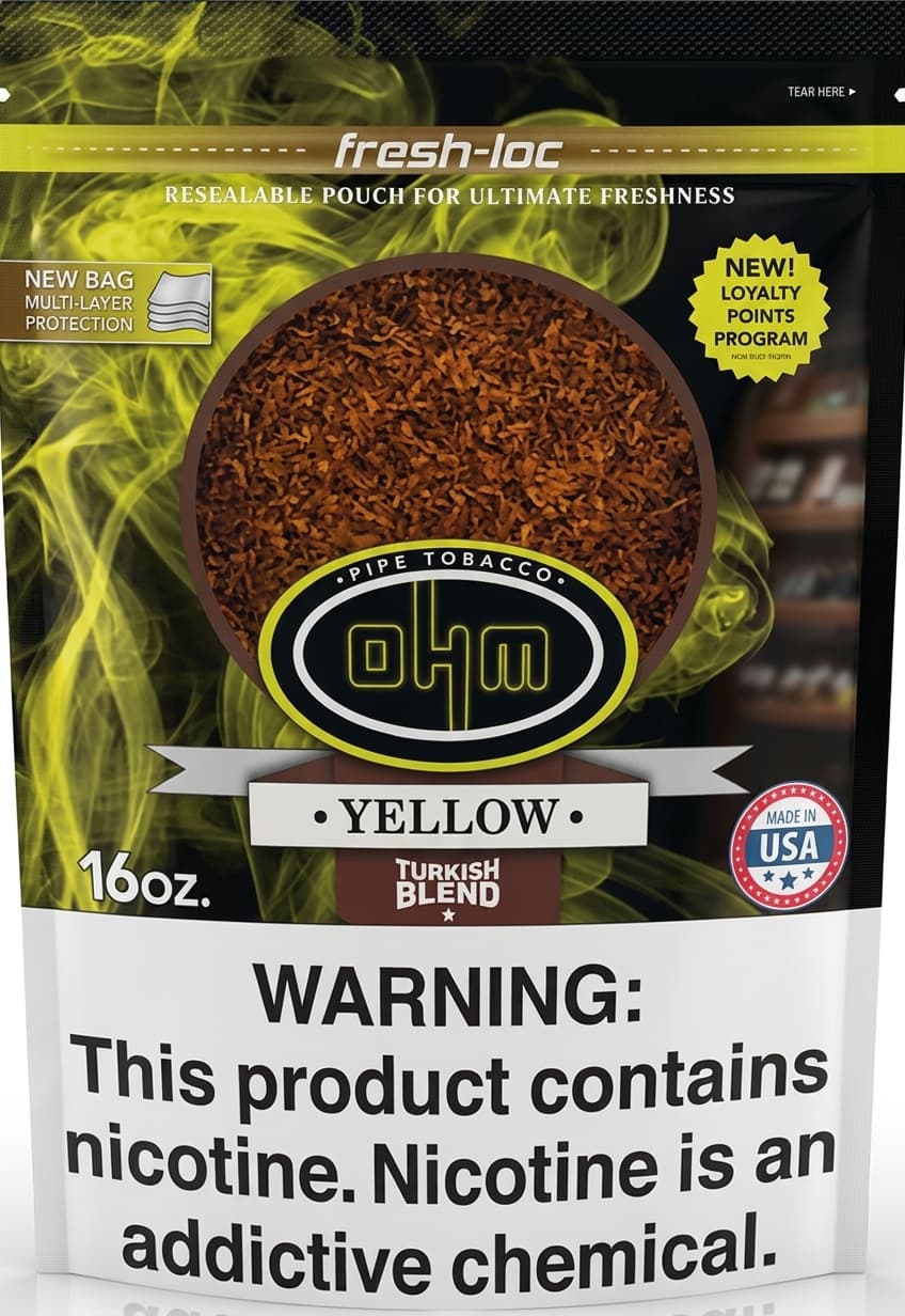 OHM Turkish Yellow Pipe Tobacco 16 oz. Bag