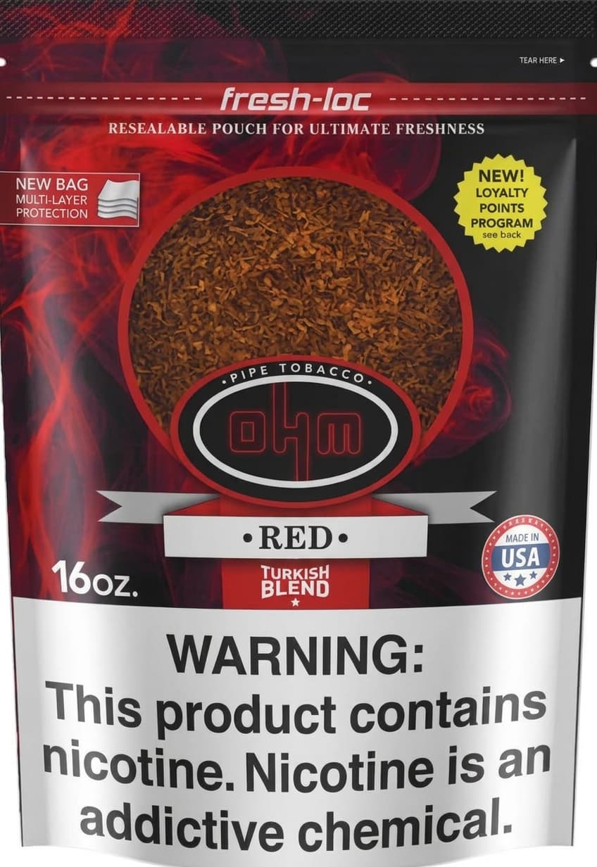 OHM Turkish Red Pipe Tobacco 16 oz. Bag