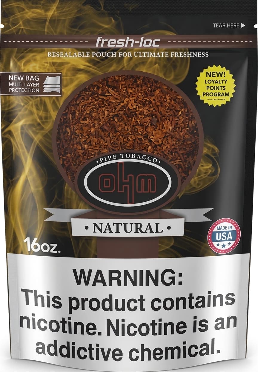 OHM Natural Pipe Tobacco (16 oz. Bag)