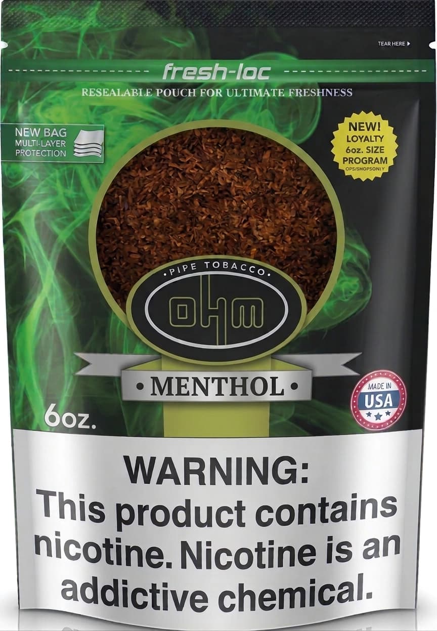 OHM Menthol Pipe Tobacco 6 oz. Bag