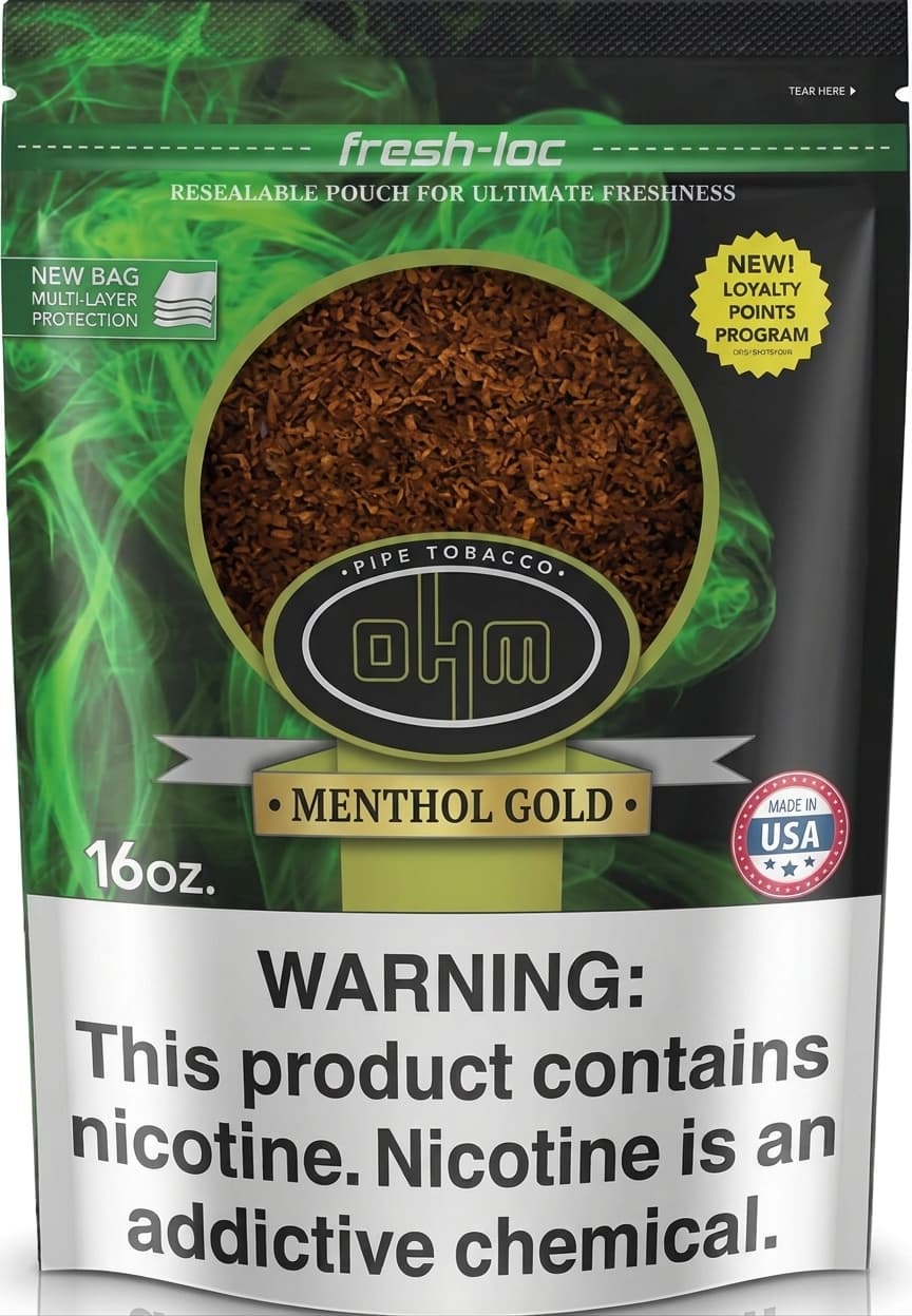 OHM Menthol Gold Pipe Tobacco 16 oz. Bag